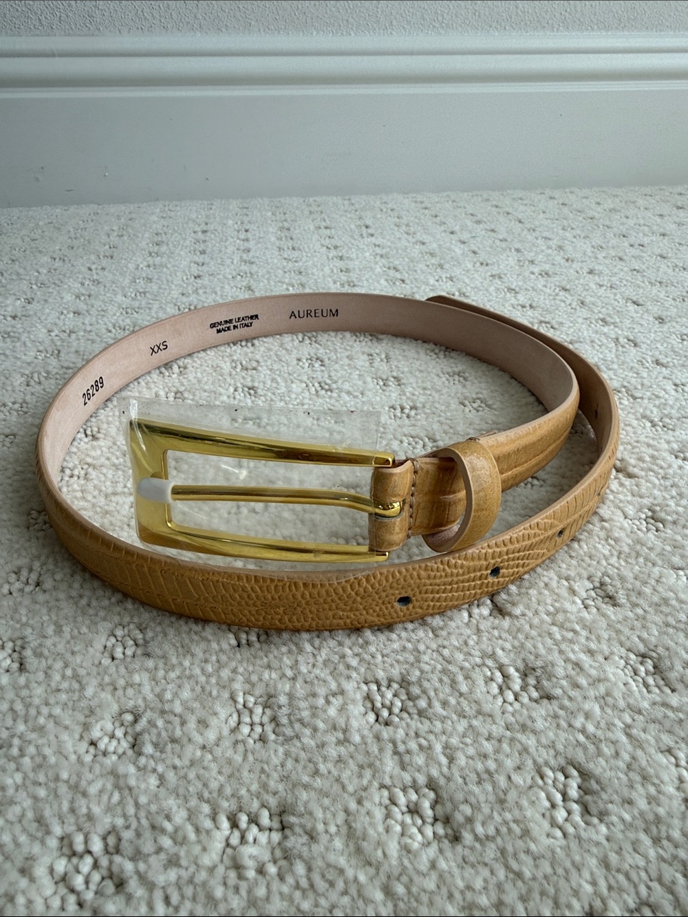 New AUREUM Mini No. 10 Belt in Sand Lizard/Gold